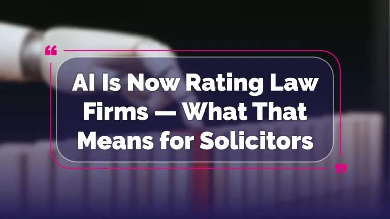 AI Is Now Rating Law Firms What That Means for Solicitors