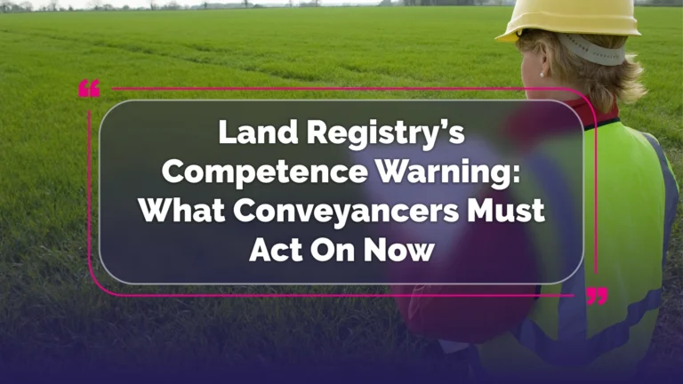 Land Registry's Competence Warning: What Conveyancers Must Act On Now